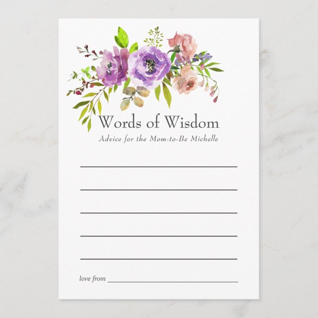 Bebisdusch för vattenfärg Blommigt Vår Rådkort (Framsida)