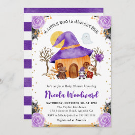 Bebisdusch för vattenfärg Bus eller godis Hallowee Inbjudningar