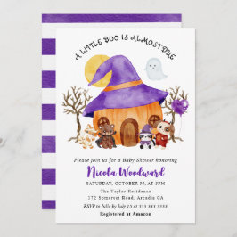 Bebisdusch för vattenfärg Bus eller godis Hallowee Inbjudningar