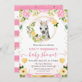 Bebisdusch för vattenfärg Cute Jungle Zebra Inbjudningar