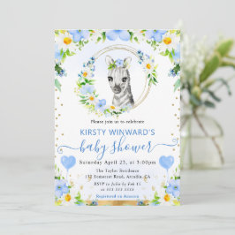 Bebisdusch för vattenfärg Cute Jungle Zebra Inbjudningar