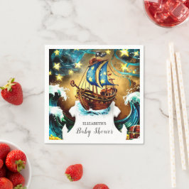 Bebisdusch för vattenfärg Nautical Pirat Pappersservett