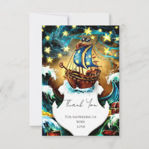 Bebisdusch för vattenfärg Nautical Pirat Tack Kort