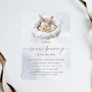 Bebisdusch för vattenfärg Snö Bunny Baby Shower Inbjudningar