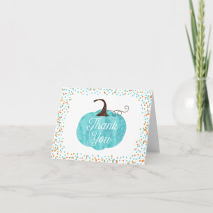 Bebisdusch för vattenfärgspumpkin Confetti Fall Bo Tack Kort