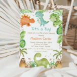 Bebisdusch för Watercolor Cute Dinosaur Greenery B Inbjudningar<br><div class="desc">Anpassa den här söta dinosauriduschinbjudan med din egen ordalydelse enkelt och snabbt,  tryck bara på anpassningsknappen för att ytterligare ordna om och formatera stil och placera texten. Matchande artiklar tillgängliga i arkivet! c) Lycklig Cat Studio.</div>