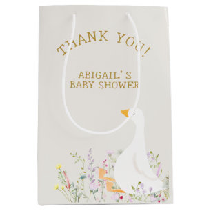 Bebisdusch för Watercolor Goose Anka Wildblomma