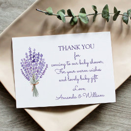 Bebisdusch för Watercolor Lavender Bouquet Tack Kort