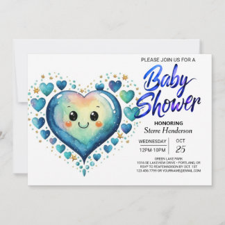 Bebisdusch för Watercolor Little Cutie Bohemian Bo Inbjudningar