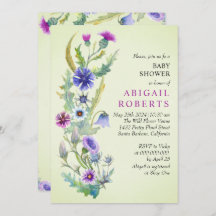 Bebisdusch för Watercolor wildblomma Vår grönt