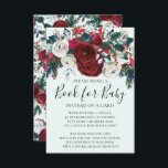 Bebisdusch för Winter Bloom Blommigt Bok för Baby Inbjudningar<br><div class="desc">Vackra vinterbukett med rödblommor och burgundblommor i vin med rödbär och grenar. Besök vår butik för att se vår vackra vinterblomningssamling.</div>