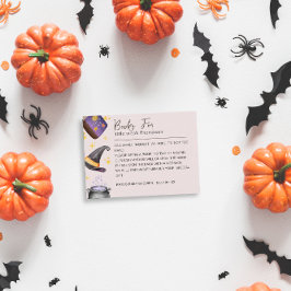 Bebisdusch för Witch Halloween Girl Bok-begäran Tilläggskort