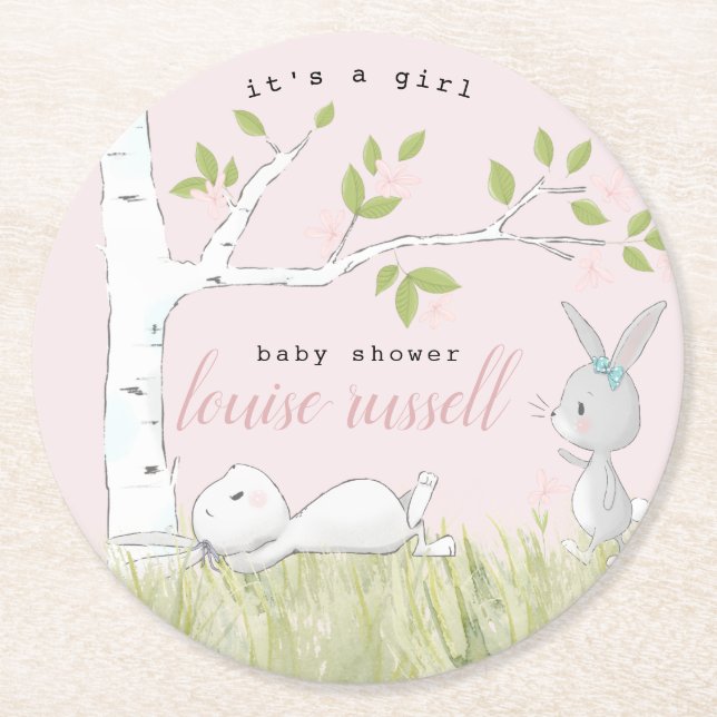 Bebisdusch i baby underlägg papper rund (Framsidan)