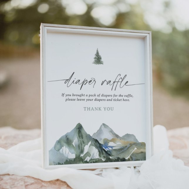 Bebisdusch i bergskorgen Diaper Raffle Sign Poster (Skapare uppladdad)