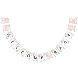 Bebisdusch i flicka Bunting Flaggor