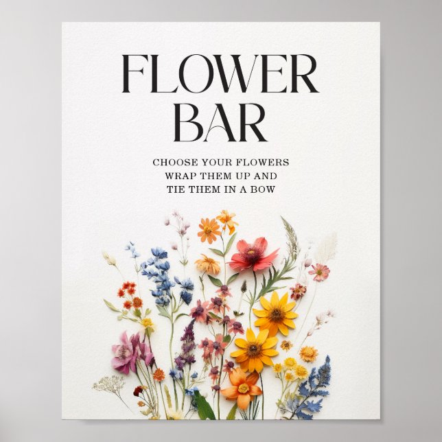 Bebisdusch i påfyllnad av Wildblommor Flower Pub-t Poster (Framsidan)