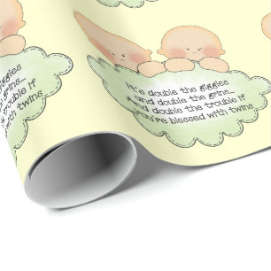 Bebisduschdusch i baby Twillingar papper Presentpapper