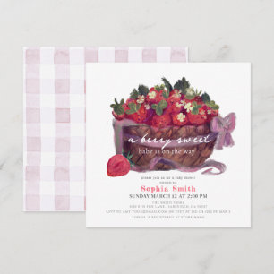 Bebisduschen Berry First Strawberry Basket Inbjudningar