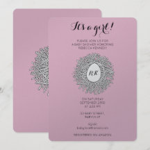 Bebisduschen Flicka i Cute Nest Monogram