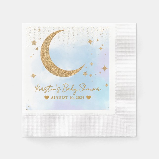 Bebisduschen måne & Stars Pappersservett (Framsidan)