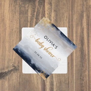 Bebisduschen Napkin och Guld Pappersservett