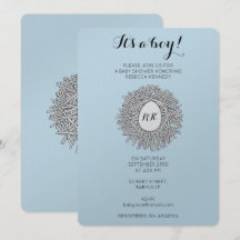 Bebisduschen Pojke i Cute Nest Monogram