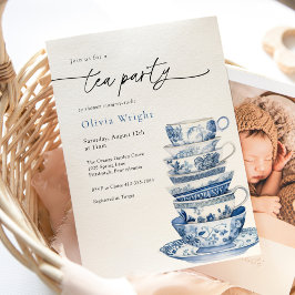Bebisduschen Tea Party Chinoiserie Inbjudningar