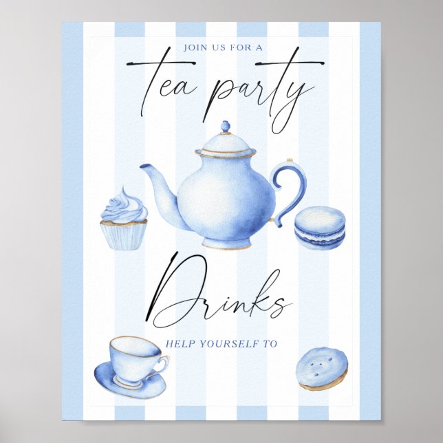 Bebisduschen Tea party - Drinks Poster (Framsidan)