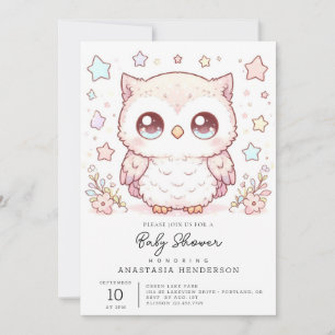 Bebisduschen Uggla i Cute Enchanted Inbjudningar
