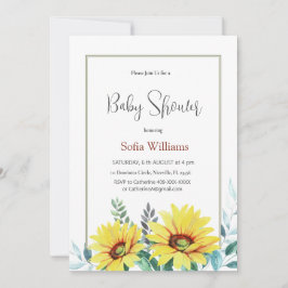 Bebisduschkort med solblommor. inbjudningar