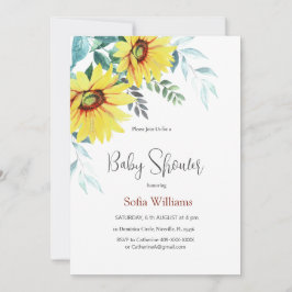 Bebisduschkort med solblommor. inbjudningar
