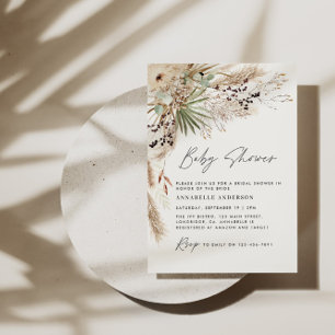 Bebisduschpampas gräs modern elegant naturlig inbjudningar