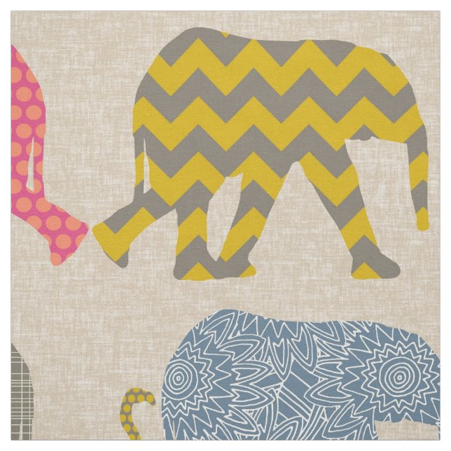 bebiselefant- och flamingoslinne tyg (Provkarta)