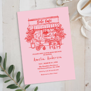 bebisen bryggs Hem cafe tema BABY Shower Inbjudningar