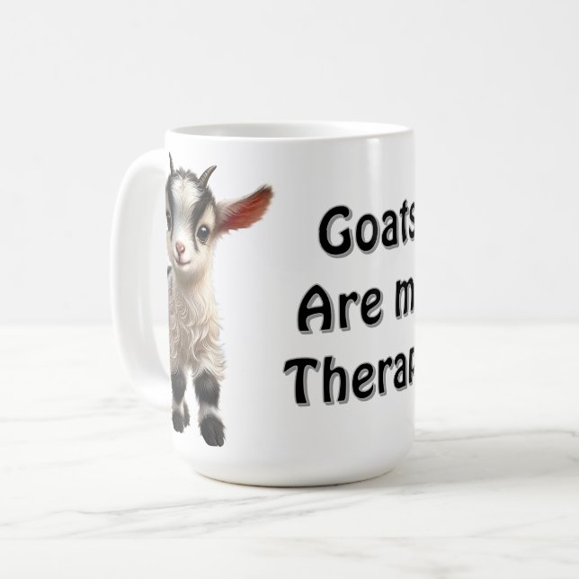 Bebisget med fluffig päls och ljust uttryck kaffemugg (Framsida vänster)