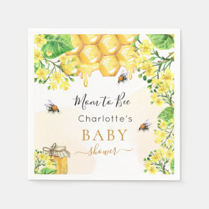 Bebishonung gult blommigtar Babykläder Pappersservett