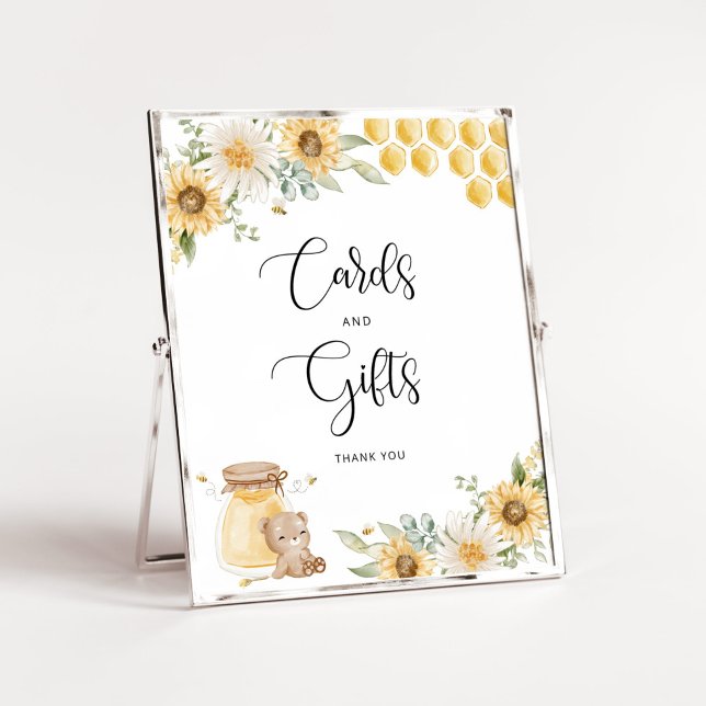 Bebishonung har solroskort och presentkort poster (Skapare uppladdad)