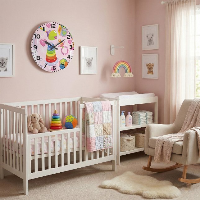 Bebisleksaker och nödvändigheter för barnkammaren stor klocka (Skapare uppladdad)