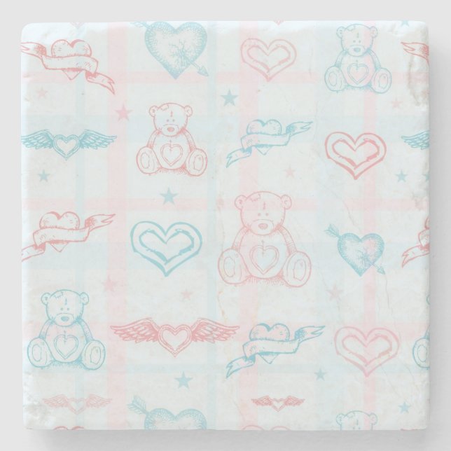 bebismönster med nallen underlägg sten (Framsidan)