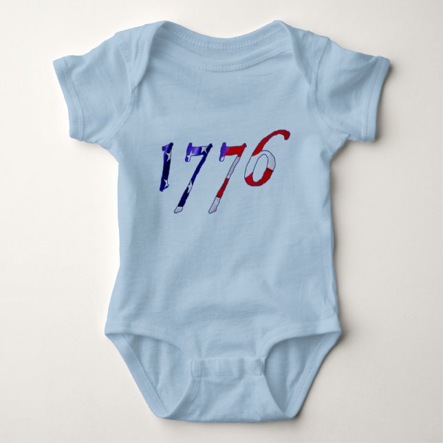 Bebisonsie för 1776 stjärnor & rand tee shirt (Framsida)