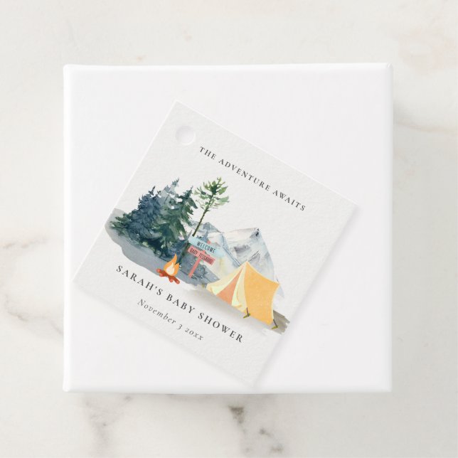 Bebisstölder för Gräs Camping Mountain Baby Shower Gåvor Etiketter (På plats)