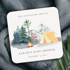 Bebisstölder för Gräs Camping Mountain Baby Shower Underlägg Papper Kvadrat