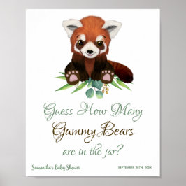 Bebisstöldsskylt Hur många gummibjörnar i Burk Poster