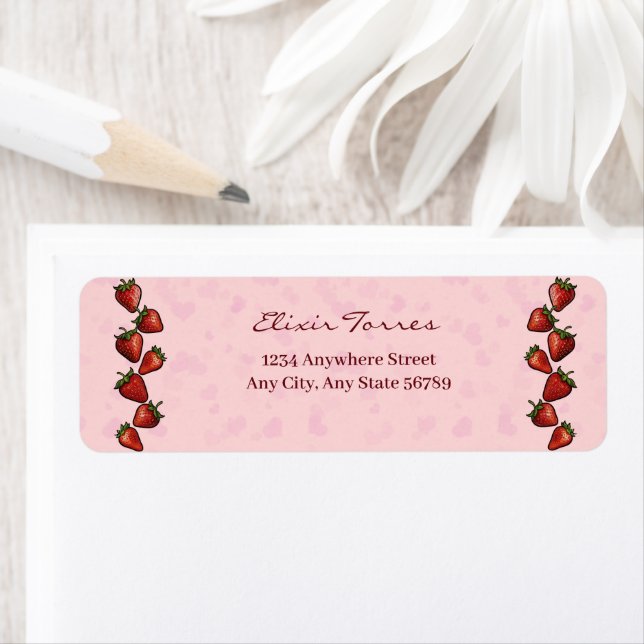 Bebisstövel för bergsjordgubbsgårdar i Berry Sweet Returadress Etikett (Insitu)