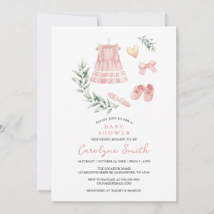 Bebisstövel för Watercolor Greenery Boho Clothes G Inbjudningar
