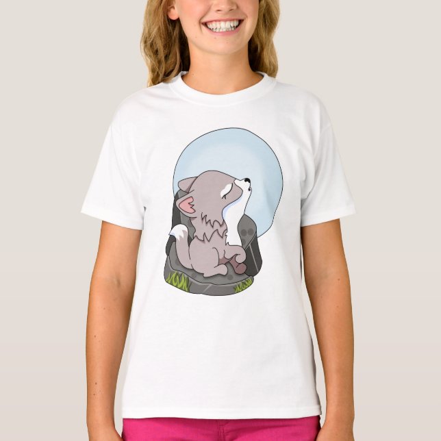 Bebisvarg ylar mot månen t shirt (Framsida)