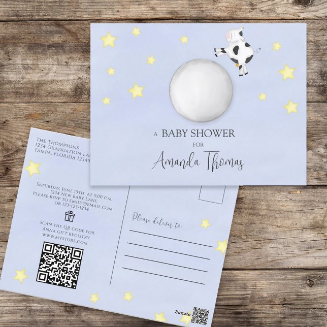 Bebisvisningsprogram QR-kod Gift Registry Nursery  Vykort (Skapare uppladdad)