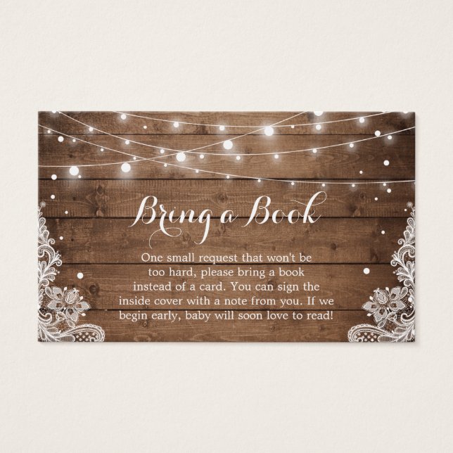 Bebisvisningsprogrammet Bok begär Rustic Winter Sn Visitkort (Framsida)