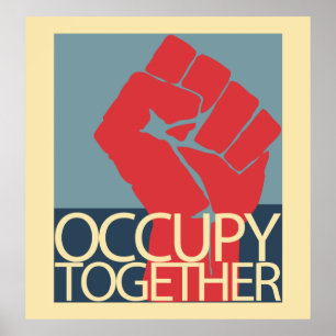Bebos tillsammans Occupy wall street för protestko Poster