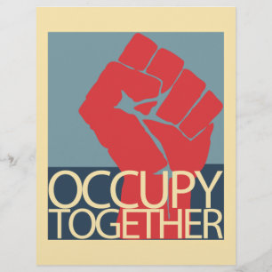 Bebos tillsammans Occupy wall street för protestko Reklamblad